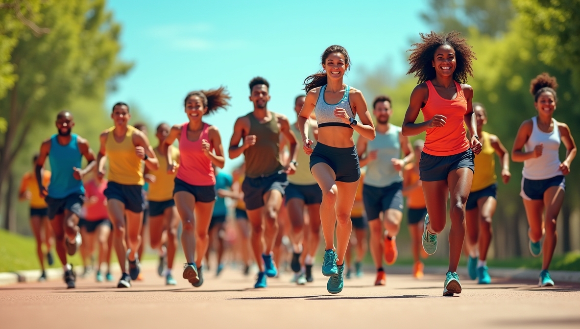 Group of runners in Melvorina gear